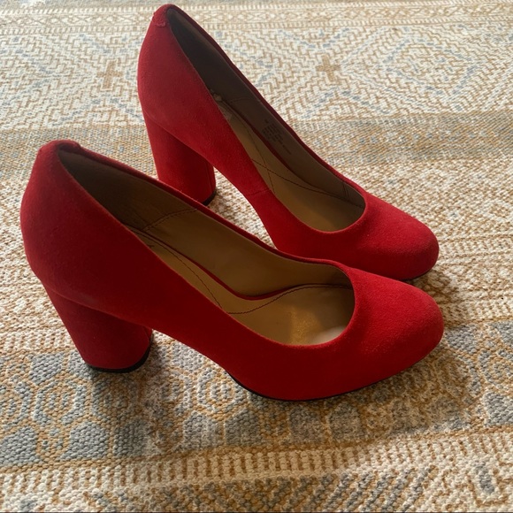 Red Suede Isola Pumps - Picture 2 of 10